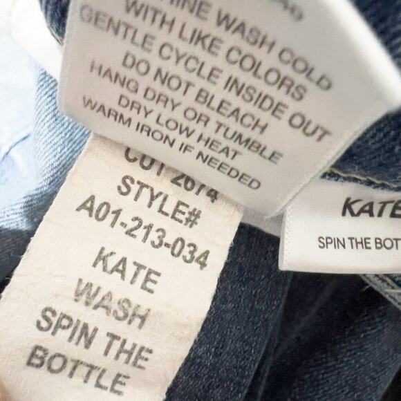 Amo Jeans 26 Kate Spin the Bottle Straight Crop Denim Distressed Bleach Mid - Picture 8 of 8